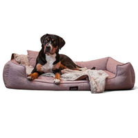 Produktbild von tierlando Orthopädisches Hundebett Goofy Couture mit Memory Foam und Matratzenschoner, Waschbarer Bezug, Rosa, 130x100cm