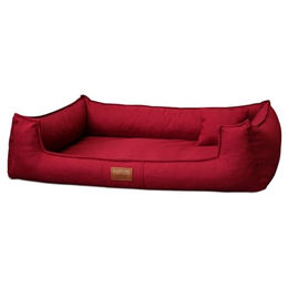 tierlando Orthopädisches Hundebett Goofy Couture mit Memory Foam und Matratzenschoner XL Dunkelrot – Bild 1 von 4