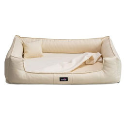tierlando Orthopädisches Hundebett Goofy Easy Clean aus Kunstleder mit Matratzenschoner Beige für große Hunde – Bild 1 von 4