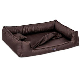 tierlando Orthopädisches Hundebett Goofy Easy Clean aus Kunstleder mit Matratzenschoner Braun Größe L – Bild 1 von 3