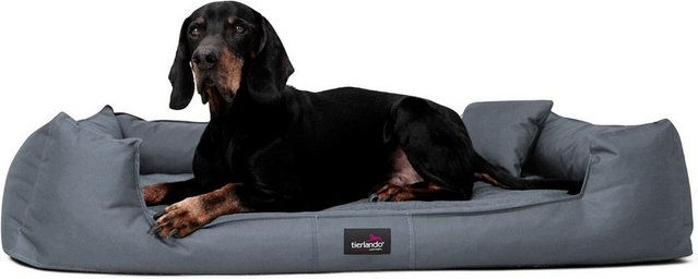 tierlando Orthopädisches Hundebett GOOFY für große Hunde XL aus Polyester mit Matratzenschoner in Grau – Bild 1 von 2