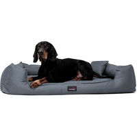 Produktbild von tierlando Orthopädisches Hundebett GOOFY für große Hunde XL aus Polyester mit Matratzenschoner in Grau
