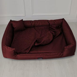 tierlando Orthopädisches Hundebett Goofy für große Hunde XL in Bordeaux Rot mit waschbarem Polyester-Bezug – Bild 1 von 6