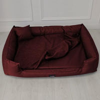 Produktbild von tierlando Orthopädisches Hundebett Goofy für große Hunde XL in Bordeaux Rot mit waschbarem Polyester-Bezug