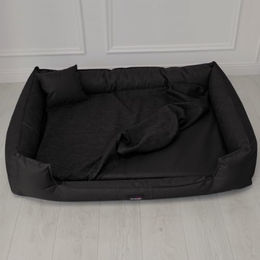 tierlando Orthopädisches Hundebett Goofy für große Hunde XL in Schwarz mit Polyester-Bezug 90x75cm – Bild 1 von 7