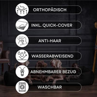 Produktbild von tierlando Orthopädisches Hundebett Goofy mit Memory Foam für große Hunde XL 160x110cm Petrol Meliert