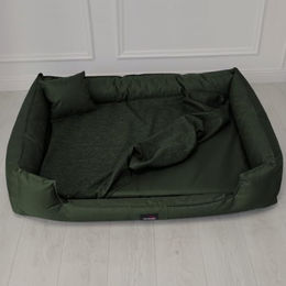 tierlando Orthopädisches Hundebett Goofy mit Memory Foam für große Hunde XL in Olivgrün – Bild 1 von 4