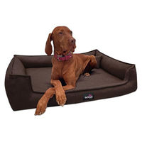 Produktbild von tierlando Orthopädisches Hundebett Gustav Scandi CHIC mit Memory Foam und waschbarem Bezug Braun 110x90cm