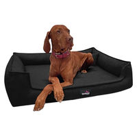 Produktbild von tierlando Orthopädisches Hundebett Gustav Scandi CHIC mit Memory Foam und waschbarem Bezug Schwarz 110x90cm