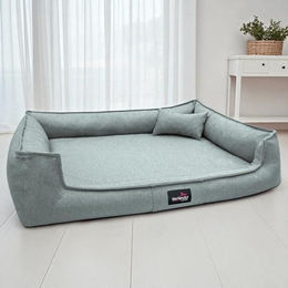 tierlando Orthopädisches Hundebett Gustav Scandi CHIC mit Memory Foam und waschbarem Bezug Seegrau 130x100cm – Bild 1 von 3