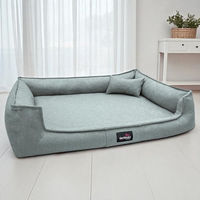 Produktbild von tierlando Orthopädisches Hundebett Gustav Scandi CHIC mit Memory Foam und waschbarem Bezug Seegrau 130x100cm