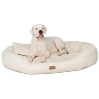 Produktbild von tierlando Orthopädisches Hundebett Lennart Visco Plus mit Kunstleder-Bezug Beige Größe L