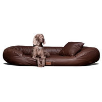 Produktbild von tierlando Orthopädisches Hundebett Lennart Visco Plus mit Kunstleder-Bezug Braun 140x105cm
