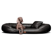 Produktbild von tierlando Orthopädisches Hundebett Lennart Visco Plus mit Kunstleder-Bezug Schwarz XXL 140x105cm