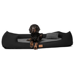 tierlando Orthopädisches Hundebett Linus Ortho Plus mit Visco-Plus-Matratze aus Kunstleder Schwarz 130x100cm – Bild 1 von 9