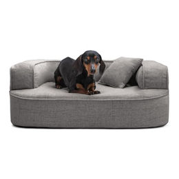tierlando Orthopädisches Hundebett LOTTE mit Visco-Plus-Matratze aus Stoff in Grau/Schwarz 80x60cm – Bild 1 von 6