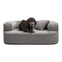 Produktbild von tierlando Orthopädisches Hundebett LOTTE mit Visco-Plus-Matratze aus Stoff in Grau/Schwarz 80x60cm