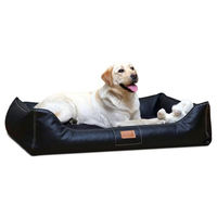 Produktbild von tierlando Orthopädisches Hundebett Maddox XL aus Kunstleder in Schwarz für große Hunde mit Gelenksupport