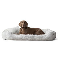 Produktbild von tierlando Orthopädisches Hundebett Pedro Shaggy mit waschbarem Langflor-Bezug und Ortho-Plus Matratze Weißgrau 160x110cm - 160 cm
