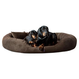 tierlando Orthopädisches Hundebett Sammy Soft mit viscoelastischer Matratze aus Velours Braun 170x110cm – Bild 1 von 9