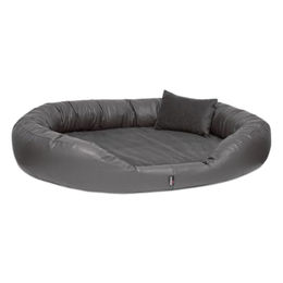 tierlando Orthopädisches Hundebett Sammy VIP mit Visco-Matratze aus Kunstleder und Velours in Graphit 140x105cm – Bild 1 von 5