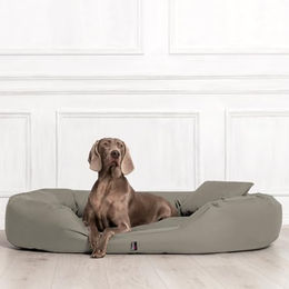 tierlando Orthopädisches Hundebett Sammy XXL mit viscoelastischer Matratze aus Polyester für Senioren in Dunkelbeige 140x105cm – Bild 1 von 4