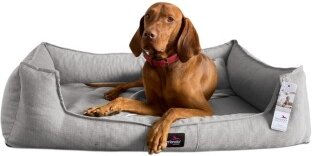 Tierlando Orthopädisches Hundebett SCARLETT mit Memory Foam und Matratzenschoner in Grau – Bild 1 von 3