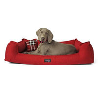 Produktbild von tierlando Orthopädisches Hundebett Scotch mit Memory Foam Visco-Matratze XL 130x100cm Dunkelrot