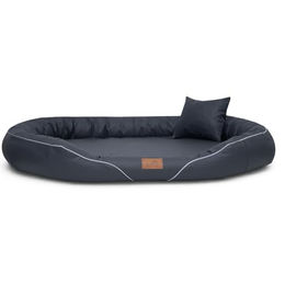 tierlando Orthopädisches Hundebett Tiffany Easy Clean aus Kunstleder für große Hunde und Riesenrassen XXL 145x105 cm Grau – Bild 1 von 5