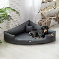 Produktbild von tierlando Orthopädisches Hundebett Trivia Easy Clean aus Kunstleder mit Visco-Matratze 100x100cm Graphit