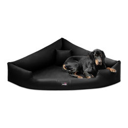 tierlando Orthopädisches Hundebett Trivia Easy Clean aus Kunstleder mit Visco-Matratze Schwarz – Bild 1 von 6