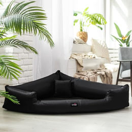 tierlando Orthopädisches Hundebett Trivia Easy Clean aus Kunstleder mit Visco-Matratze Schwarz Größe L – Bild 1 von 8