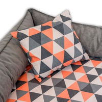 Produktbild von tierlando Orthopädisches Hundebett Velvet Visco aus Chenille-Velours in Graphit-Orange 90x75cm