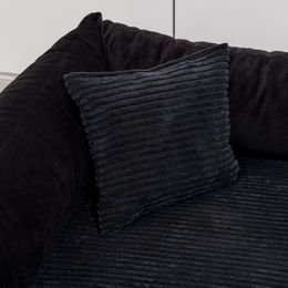 tierlando Orthopädisches Hundebett Vincent aus High-Tech-Velours und Cord in Schwarz 110x90cm – Bild 1 von 3