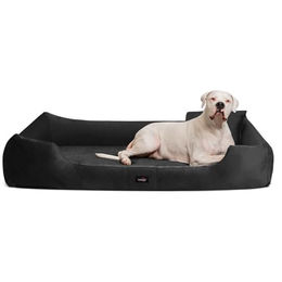 tierlando Orthopädisches Hundebett Vincent aus High-Tech-Velours und Cord in Schwarz 130x100cm – Bild 1 von 5