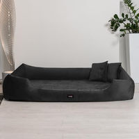 Produktbild von tierlando Orthopädisches Hundebett Vincent aus High-Tech-Velours und Cord in Schwarz 160x110cm