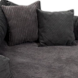 tierlando Orthopädisches Hundebett Vincent mit Visco-Matratze aus High-Tech-Velours und Cord in Graphit Schwarz Grau 110x90cm – Bild 1 von 4