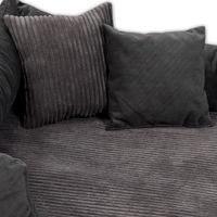 Produktbild von tierlando Orthopädisches Hundebett Vincent mit Visco-Matratze aus High-Tech-Velours und Cord in Graphit Schwarz Grau 110x90cm