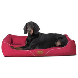 tierlando Orthopädisches Hundebett William Couture mit Memory Foam in Dunkelrot 110x85cm – Bild 1 von 7