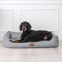 Produktbild von tierlando Orthopädisches Hundebett William Couture mit Memory Foam in Graphit Schwarz 110x85cm