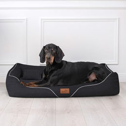 tierlando Orthopädisches Hundebett William Couture mit Memory Foam in Schwarz 130x100cm – Bild 1 von 4