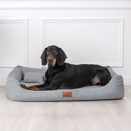 tierlando Orthopädisches Hundebett William Couture mit Memory Foam Matratze und waschbarem Bezug Graphit 130x100cm – Bild 1 von 6