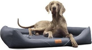 Tierlando Orthopädisches Hundebett WILLIAM Easy-Clean Hundesofa aus Kunstleder Schwarz/Weiß – Bild 1 von 2