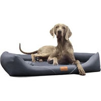 Produktbild von Tierlando Orthopädisches Hundebett WILLIAM Easy-Clean Hundesofa aus Kunstleder Schwarz/Weiß