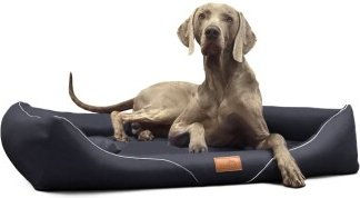 Tierlando Orthopädisches Hundebett WILLIAM Luxus Hundesofa aus Kunstleder Schwarz 90 cm – Bild 1 von 2