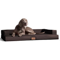 Produktbild von tierlando Orthopädisches Hundesofa Gibson aus Kunstleder mit Visco-Matratze braun 80x60cm
