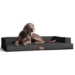 tierlando Orthopädisches Hundesofa Gibson aus Kunstleder mit Visco-Matratze in Graphit 100x80cm – Bild 1 von 9