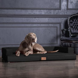 tierlando Orthopädisches Hundesofa Gibson aus Kunstleder mit Visco-Matratze Schwarz 100x80cm – Bild 1 von 4