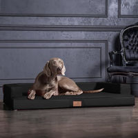 Produktbild von tierlando Orthopädisches Hundesofa Gibson aus Kunstleder mit Visco-Matratze Schwarz 100x80cm