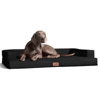 Produktbild von tierlando Orthopädisches Hundesofa Gibson aus Kunstleder mit Visco-Matratze Schwarz 80x60cm